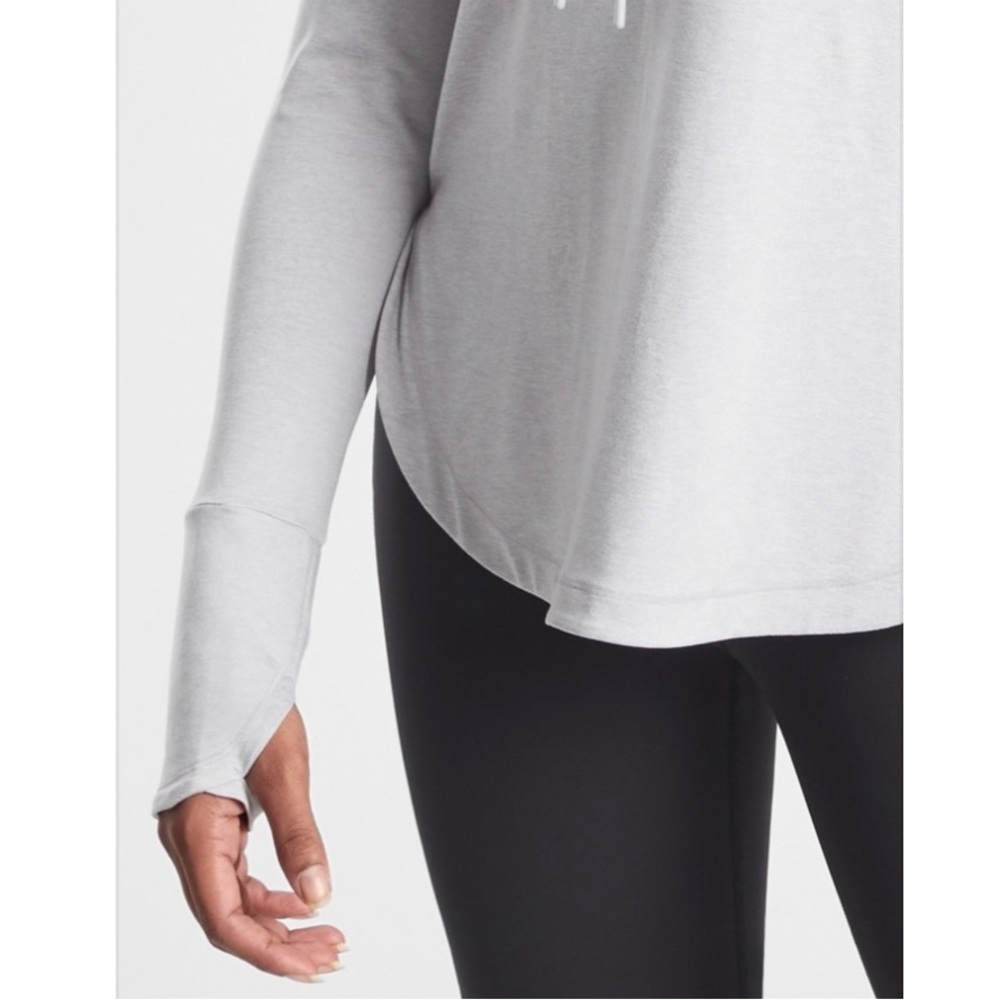 Athleta Light Heather Grey Uptempo Hoodie Size 1X - Picture 4 of 16